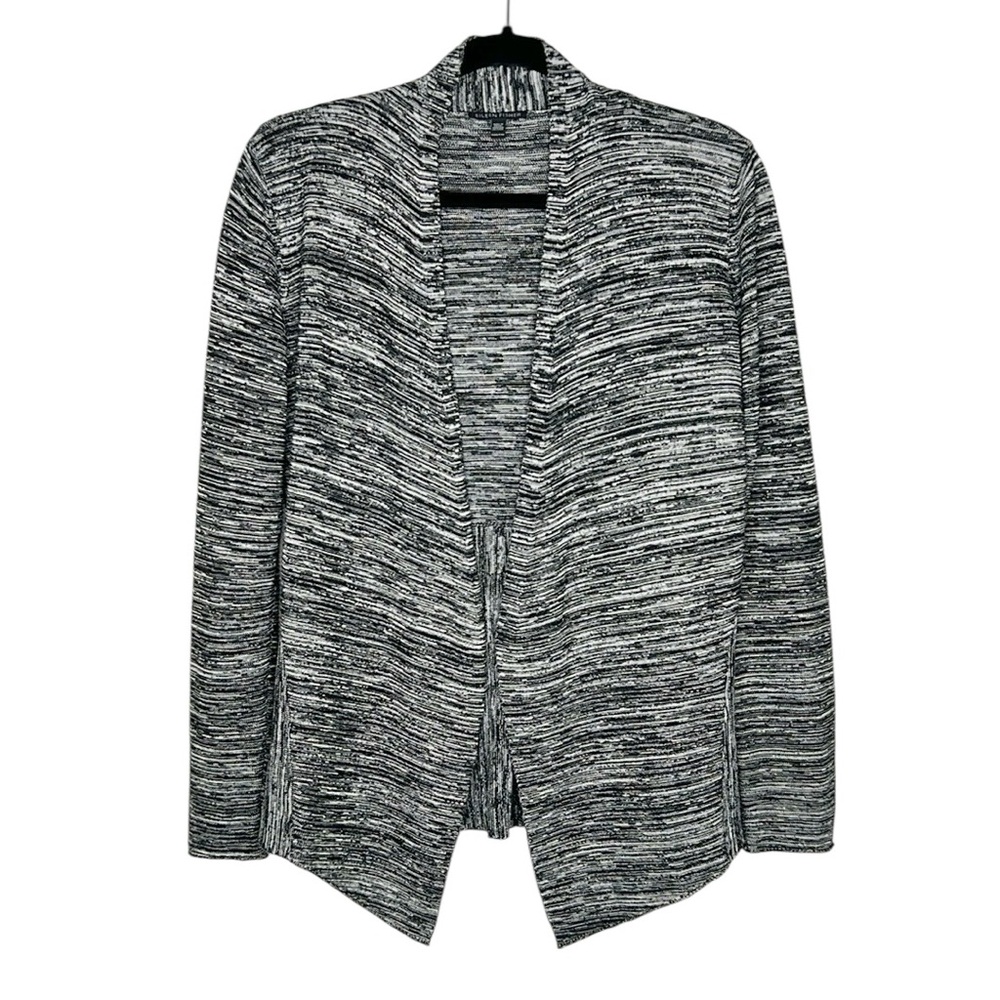 Eileen Fisher Silk and Cotton Blend black and white cardigan size XXS